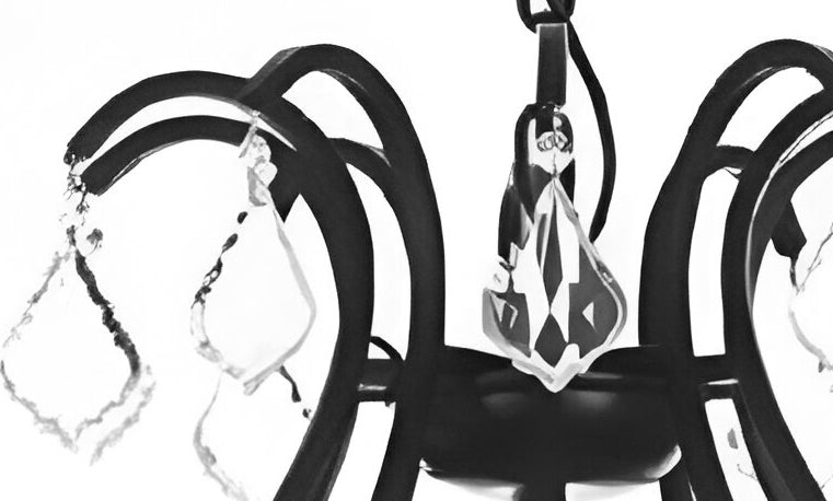 Wrought Iron Chandelier with Crystals