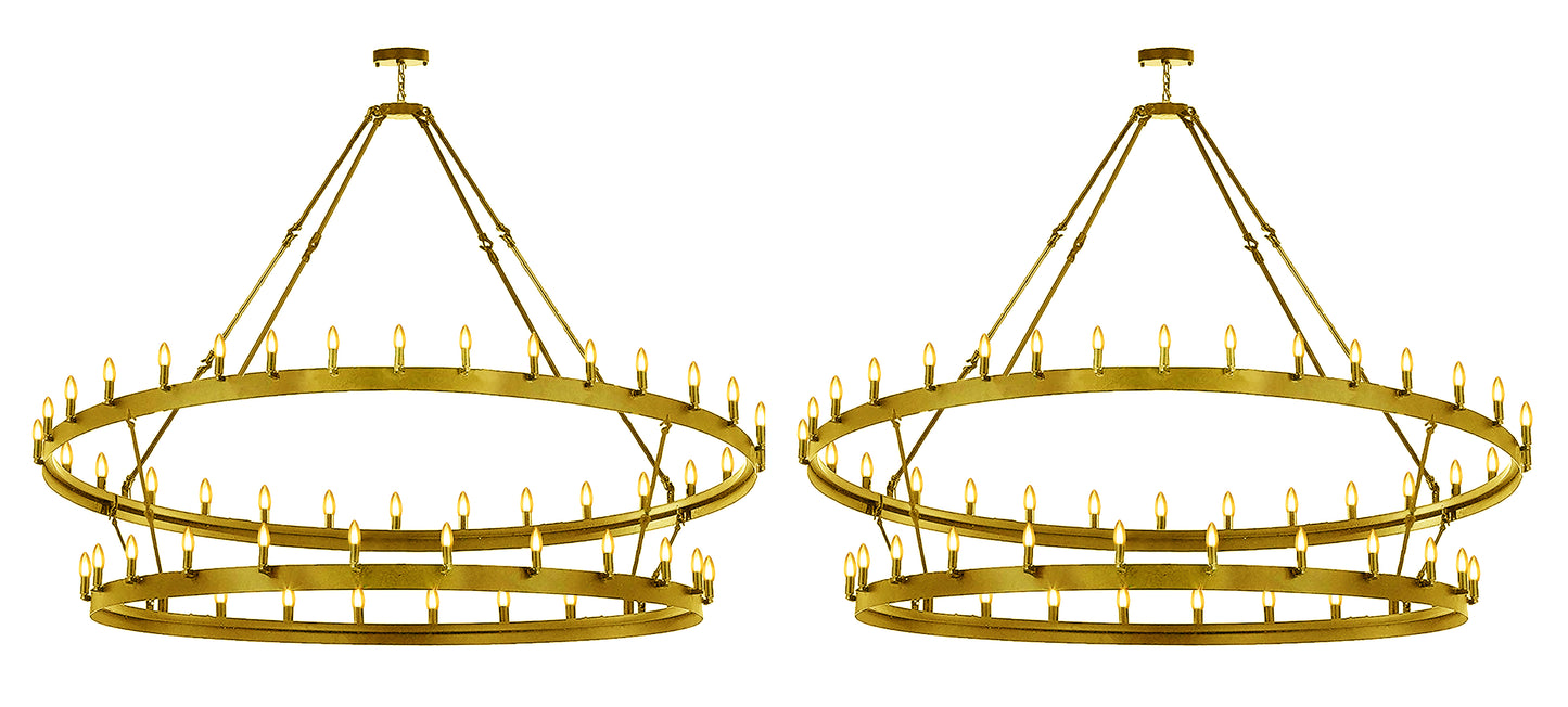 Wrought Iron Vintage Barn Metal Castile Two Tier Chandelier Chandeliers Industrial Loft Rustic Lighting 