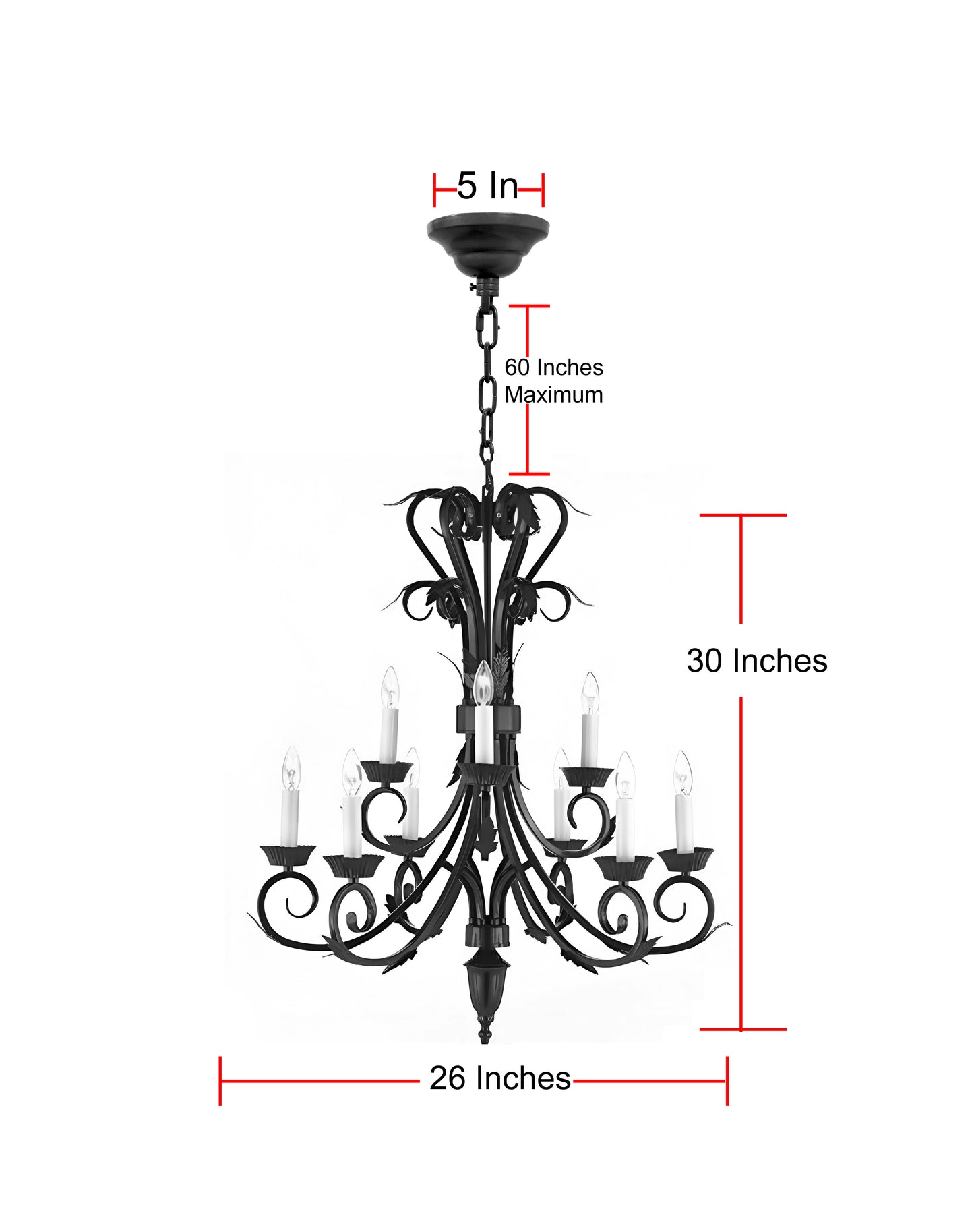 Vintage wrought iron chandelier