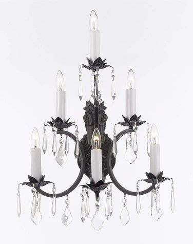 Swarovski Crystal Trimmed Wrought Iron 3 tier Wall Sconce!&nbsp;