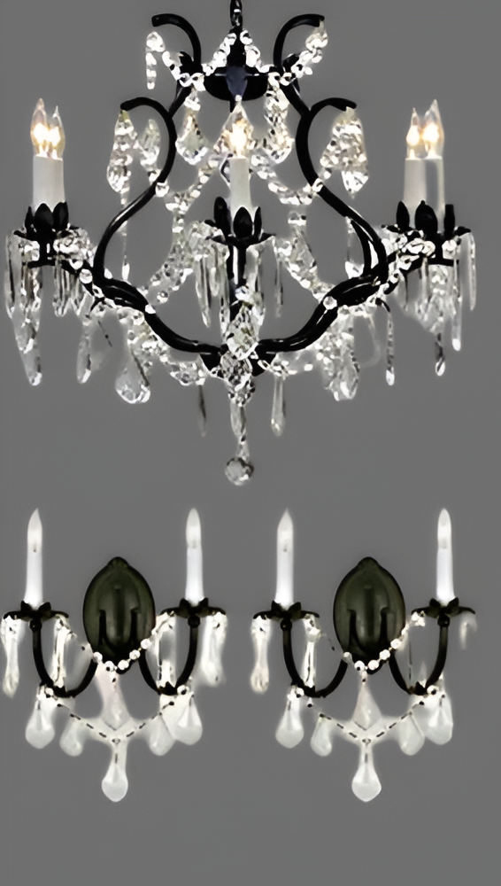 This beautiful Chandelier is trimmed with Empress Crystal(TM) A Great European Tradition. Nothing is quite as elegant as the fine crystal chandeliers that gave sparkle to brilliant evenings at palaces and manor houses across Europe.