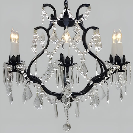 Wrought Iron Crystal Chandelier Lighting