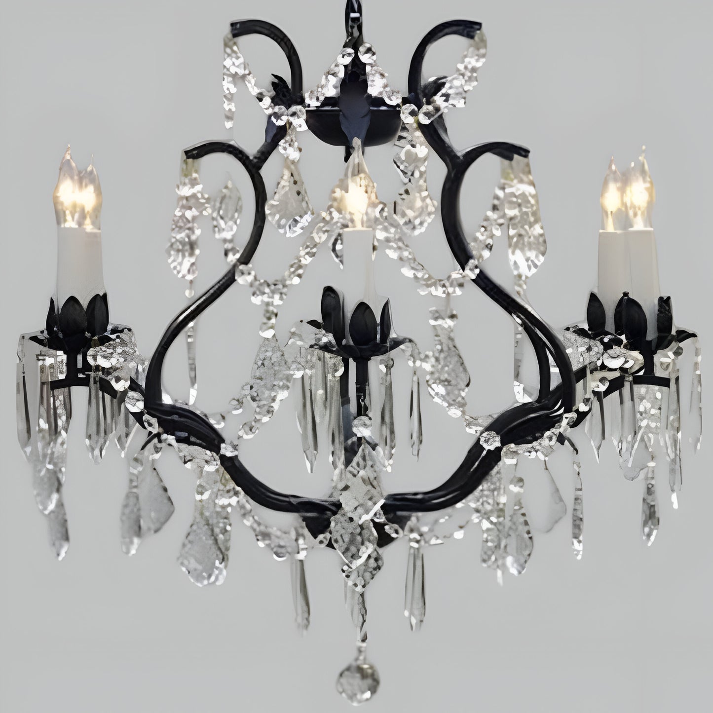 Wrought Iron Crystal Chandelier Lighting