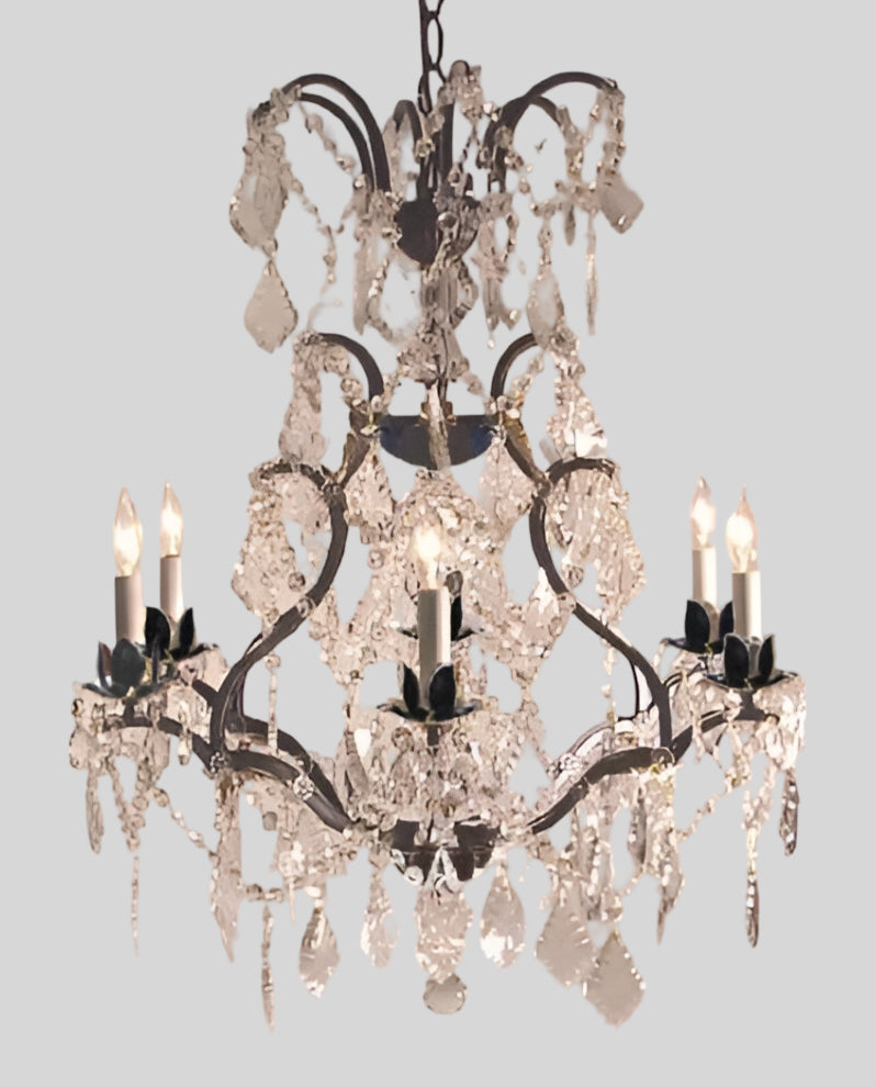 Swarovski Crystal Trimmed Chandelier Wrought Iron Crystal Chandelier&nbsp;