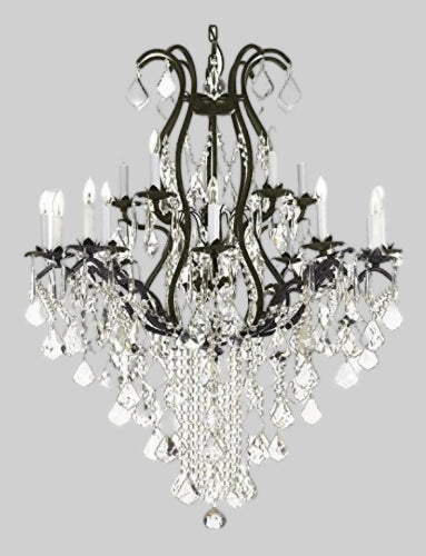 Wrought Iron Chandelier Crystal Chandeliers Lighting Great For Dining Room Entryway / Foyer Or Living Room