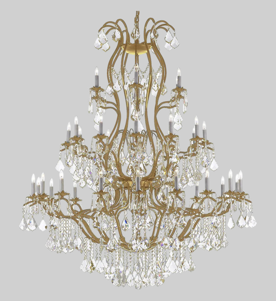 Large Foyer Iron Chandelier Chandeliers Lighting with Crystal!