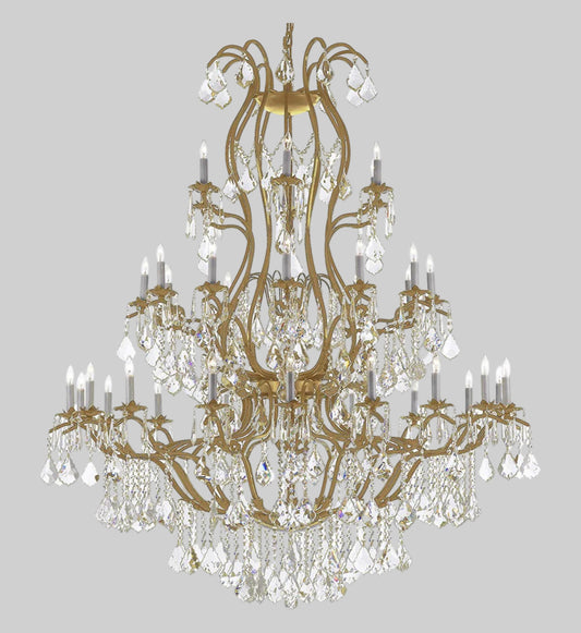 Large Foyer Iron Chandelier Chandeliers Lighting with Crystal!