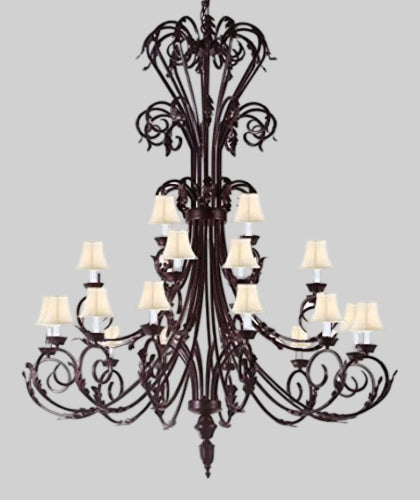 Large Foyer / Entryway Wrought Iron Chandelier