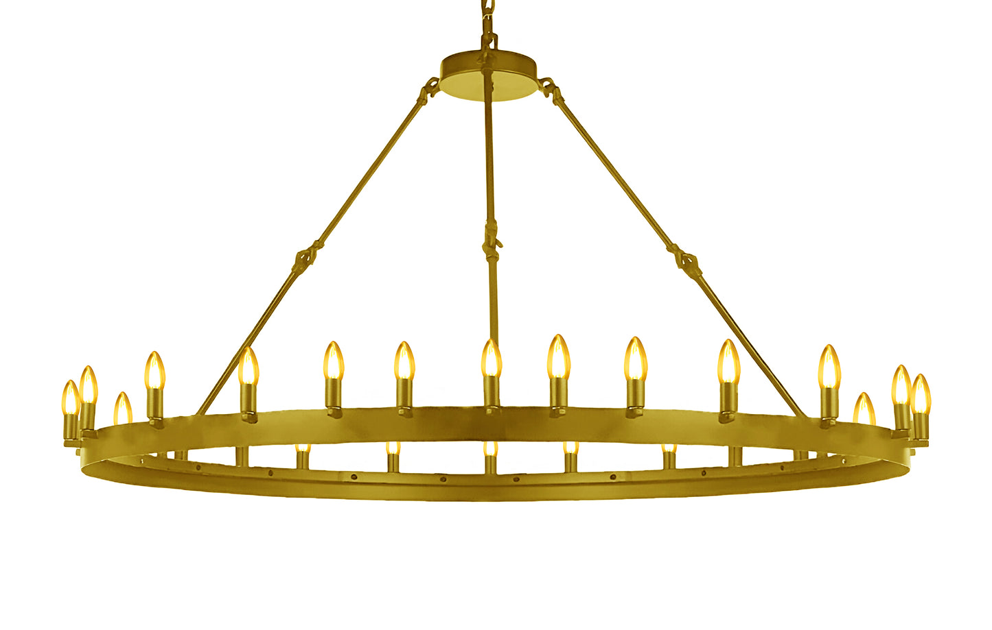 Wrought Iron Vintage Barn Metal Castile One Tier Chandelier Industrial Loft Rustic Lighting W 63" H 34" - 199503003B