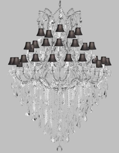 Maria Theresa Crystal Chandelier Trimmed With Spectratm Crystal And Black Shade