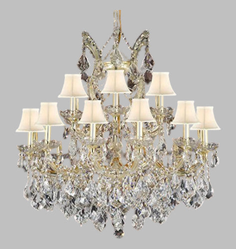 Maria Theresa Empress Crystal(Tm) Chandelier Lighting With White Shades 