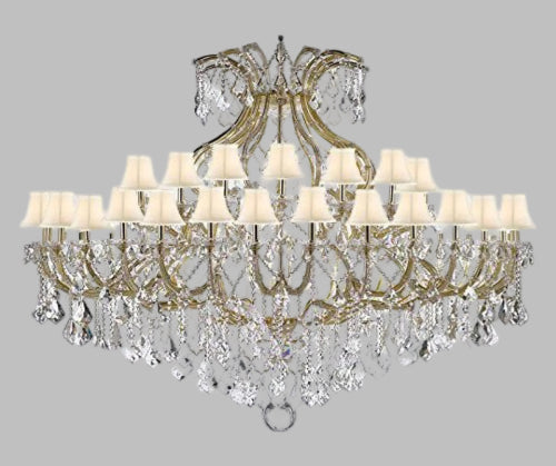 Maria Theresa Empress Crystal (Tm) Chandelier Lighting With White Shades