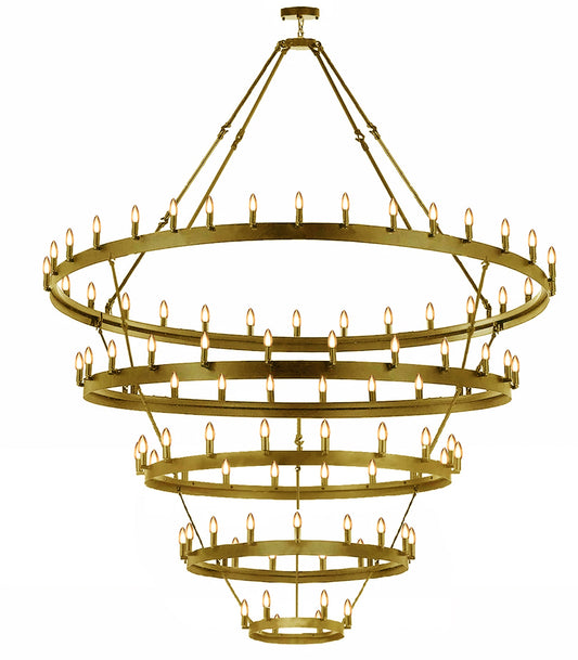 Immerse your space in a cascade of brilliance with the Wrought Iron Vintage Barn Metal Castile 5 Tier Chandelier. This grand chandelier, designed for industrial loft and rustic environments, boasts a five-tiered structure that captivates with its abundance of light.