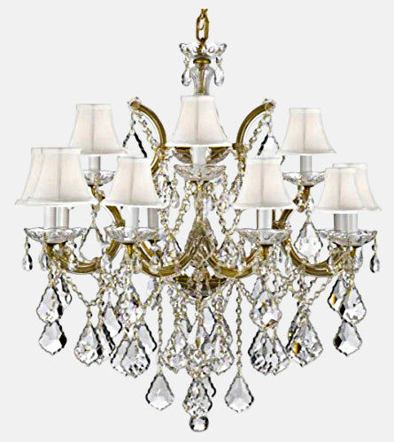 Chandelier Lighting Crystal Chandeliers With White Shades