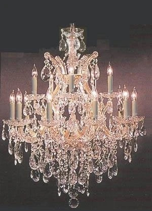 Crystal Chandelier Lighting - Dimensions: H30" x W28