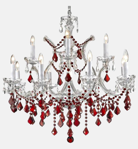 New Maria Theresa Chandelier Crystal Lighting W/ Ruby Red Crystal