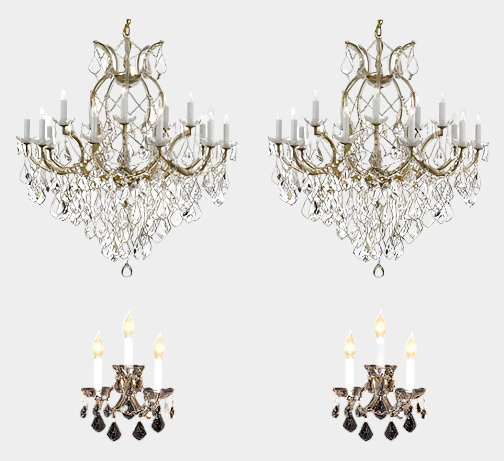 Maria Theresa Chandelier Crystal Lighting And 2 Wall Sconce Crystal Lighting