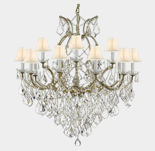 Maria Theresa Empress Crystal (Tm) Chandelier Lighting With White Shade