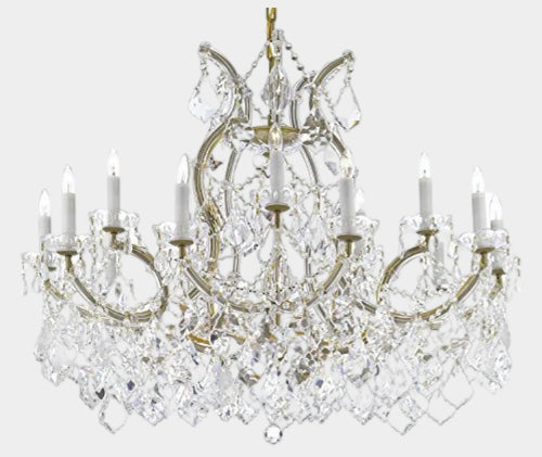 Maria Theresa Chandelier Crystal Lighting Chandeliers Lights Fixture Pendant Ceiling Lamp for Dining room, Entryway, Living room with Large, Luxe, Diamond Cut Crystals!