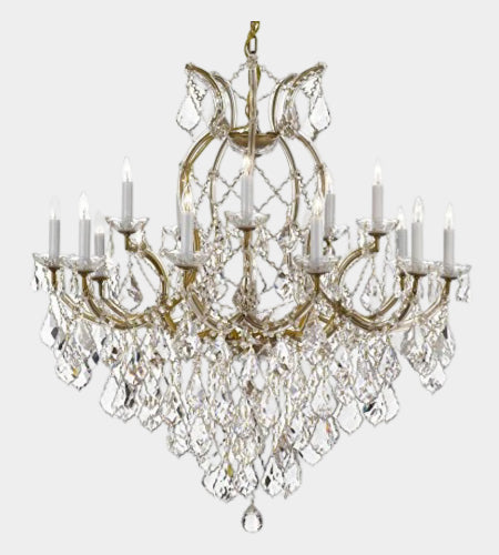 Swarovski Crystal Trimmed Maria Theresa Chandelier Crystal Lighting Chandeliers Lights Fixture Pendant Ceiling Lamp for Dining room, Entryway, Living room Dressed with Large, Luxe Crystals!