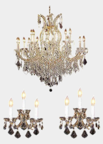 Swarovski Maria Theresa Crystal Chandelier And 2 Wall Sconces