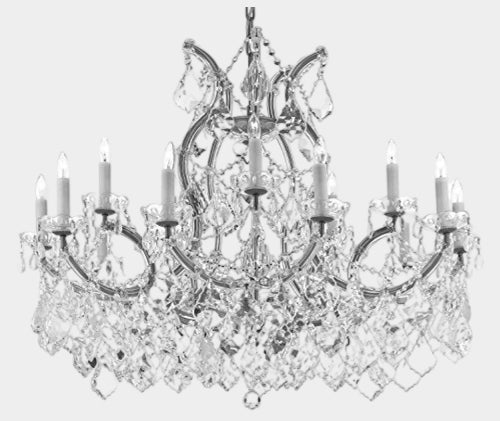 Maria Theresa Chandelier Crystal Lighting Chandeliers Lights Fixture Pendant Ceiling Lamp for Dining room, Entryway, Living room with Large, Luxe, Diamond Cut Crystals!