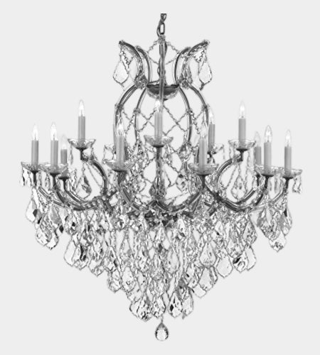 Maria Theresa Chandelier Crystal Lighting Chandeliers Lights Fixture Pendant Ceiling Lamp for Dining room, Entryway, Living room Dressed with Large, Luxe, High Quality Diamond Cut Crystals!