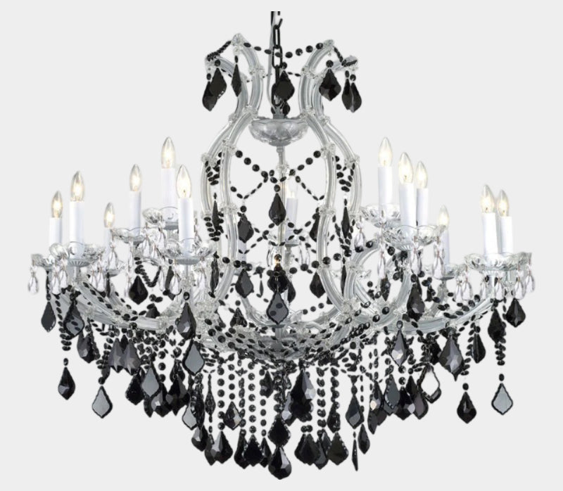 New Maria Theresa Chandelier Crystal Lighting W/ Jet Black Crystal