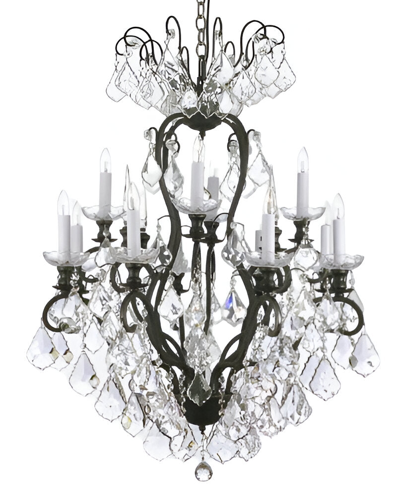 rod iron and crystal chandeliers chandelier large with crystals wrought extra