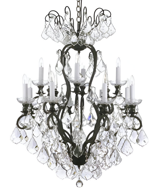 rod iron and crystal chandeliers chandelier large with crystals wrought extra