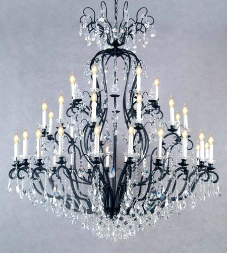 iron crystal chandelier Large chandeliers rod with crystals