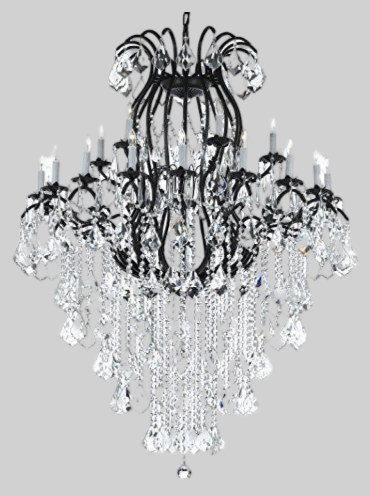 Wrought Iron Chandelier Crystal Chandeliers Lighting Empress Crystal (Tm) H60" W46" Perfect For An Entryway Or Foyer -198302401D